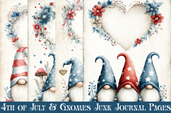 July 4th Junk Journal Pages, Gnome Junk Journal Pages, s3 Product Image 1
