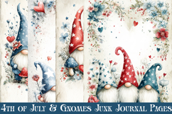 July 4th Junk Journal Pages, Gnome Junk Journal Pages, s4 Product Image 1