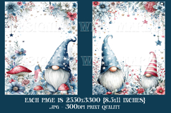 July 4th Junk Journal Pages, Gnome Junk Journal Pages, s6 Product Image 3