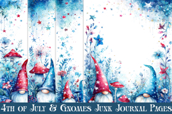 July 4th Junk Journal Pages, Gnome Junk Journal Pages, s7 Product Image 1