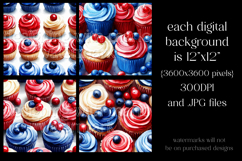 July 4th Patterns, 4th of July Cupcakes Seamless Patterns 2 Product Image 2