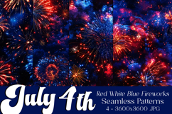 July 4th Patterns, 4th of July Fireworks Seamless Patterns 4 Product Image 1