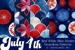 July 4th Patterns, 4th of July Denim Seamless Patterns 3 Product Image 1