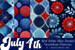 July 4th Patterns, 4th of July Denim Seamless Patterns 4 Product Image 1