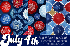 July 4th Patterns, 4th of July Denim Seamless Patterns 5 Product Image 1