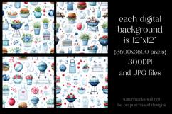July 4th Patterns, 4th of July Picnic Seamless Patterns 2 Product Image 2