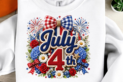 July 4th PNG Faux Yarn Floral Product Image 1