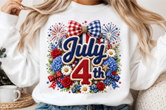 July 4th PNG Faux Yarn Floral Product Image 3
