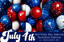 July 4th Patterns, 4th of July Balloons Seamless Patterns s3 Product Image 1