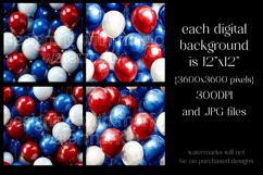 July 4th Patterns, 4th of July Balloons Seamless Patterns s4 Product Image 2