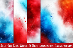 July 4th Backgrounds, Red White and Blue Watercolor Papers Product Image 1