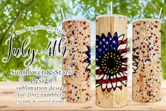 American Flag Sunflower 20oz Country Tumbler Design Product Image 1