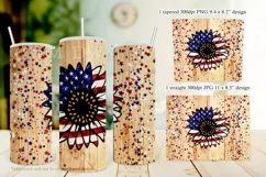 American Flag Sunflower 20oz Country Tumbler Design Product Image 3