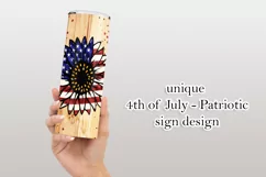 American Flag Sunflower 20oz Country Tumbler Design Product Image 2