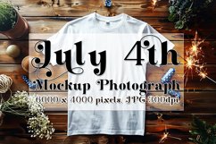 4th of July Mockup, Flat Lay White T Shirt Mockup, 2 Product Image 1