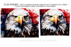 July 4th 20oz Tumbler Design, Watercolor Eagle Tumbler Product Image 2