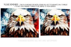 July 4th 20oz Tumbler Design, Watercolor Eagle Tumbler Product Image 2