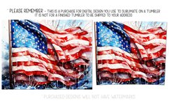 July 4th Tumbler Design, Watercolor American Flag Design Product Image 2