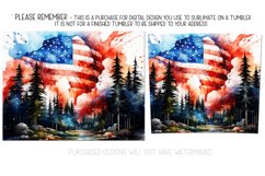 July 4th Tumbler Design, Watercolor American Flag Design Product Image 2