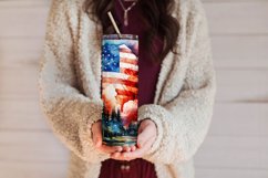July 4th Tumbler Design, Watercolor American Flag Design Product Image 3
