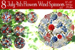 July 4th Wind Spinners, Red White Blue Flowers Wind Spinners Product Image 1