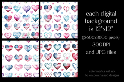 July 4th Patterns, 4th of July Hearts Seamless Patterns, s2 Product Image 2