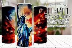 July 4th Tumbler Design, American Statue of Liberty Tumbler Product Image 1