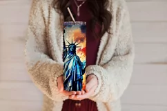 July 4th Tumbler Design, American Statue of Liberty Tumbler Product Image 3