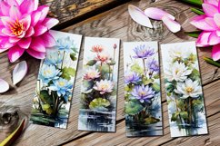 Floral Bookmark, July Bookmark, Water Lily Bookmarks, s1 Product Image 2