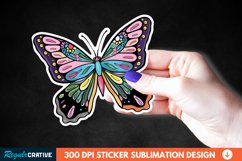 Cute Butterfly Sticker Clipart, Sticker PNG Clipart Product Image 1