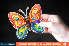 Cute Butterfly Sticker Clipart, Sticker PNG Clipart Product Image 1