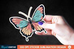Cute Butterfly Sticker Clipart, Sticker PNG Clipart Product Image 1