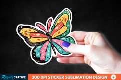Cute Butterfly Sticker Clipart, Sticker PNG Clipart Product Image 1