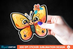 Cute Butterfly Sticker Clipart, Sticker PNG Clipart Product Image 1