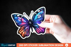 Cute Butterfly Sticker Clipart, Sticker PNG Clipart Product Image 1