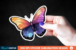 Cute Butterfly Sticker Clipart, Sticker PNG Clipart Product Image 1