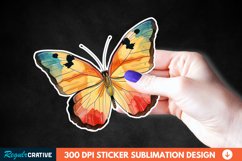 Cute Butterfly Sticker Clipart, Sticker PNG Clipart Product Image 1