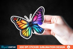 Cute Butterfly Sticker Clipart, Sticker PNG Clipart Product Image 1