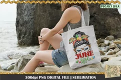 June Girl PNG Design. 300dpi PNG Digital File for sublimation, iron-on transfer, DTG printing or other print projects.