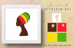 Juneteenth svg- Black african girl 3D Shadow Box SVG Product Image 1