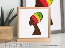 Juneteenth svg- Black african girl 3D Shadow Box SVG Product Image 2