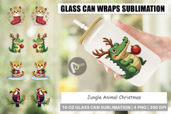 Glass Can Christmas Jungle Animals Product Image 1