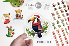 Christmas Jungle Animals Sticker Product Image 1