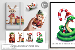 Digital Paper Christmas Jungle Animals Product Image 1