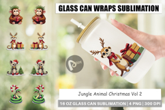 Glass Can Christmas Jungle Animals Product Image 1