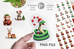 Christmas Jungle Animals Sticker Product Image 1