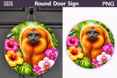 Tropical Golden Lion Tamarin Door Sign | Jungle Animal Decor Product Image 1