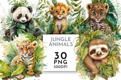 Jungle Animals | Watercolour Clipart PNG Product Image 1