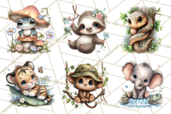 Jungle Friends, Safari Animals, Tropical Clipart Png Product Image 2