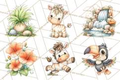 Jungle Friends, Safari Animals, Tropical Clipart Png Product Image 6